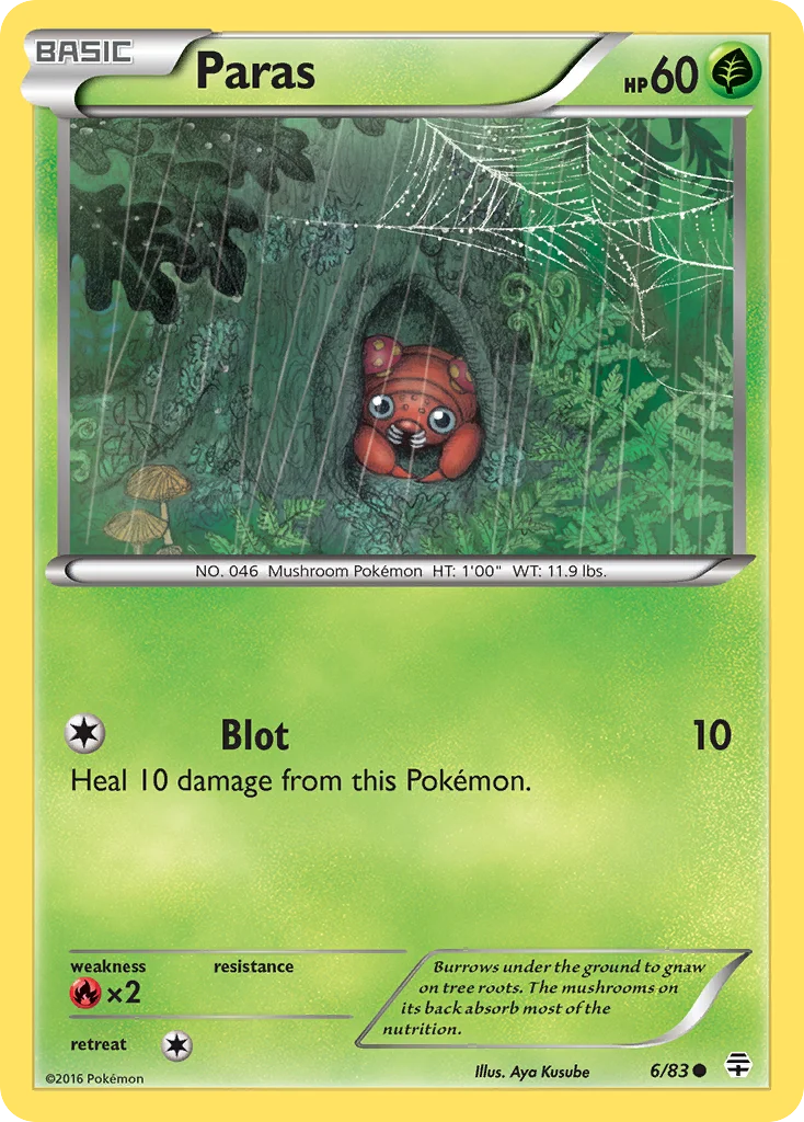 Paras Pokemon card