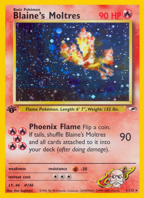 Blaine's Moltres Pokemon card