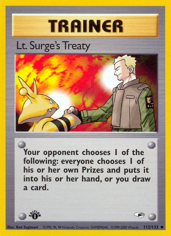 Lt. Surge's Treaty Pokemon card
