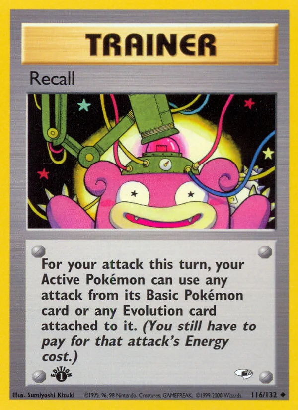 Recall Pokemon card
