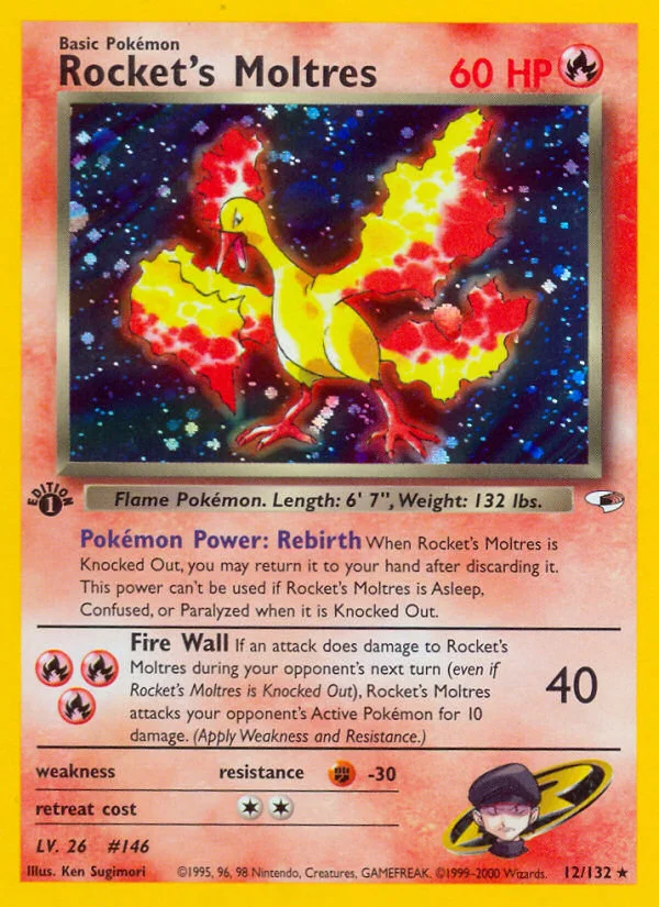 Rocket's Moltres Pokemon card