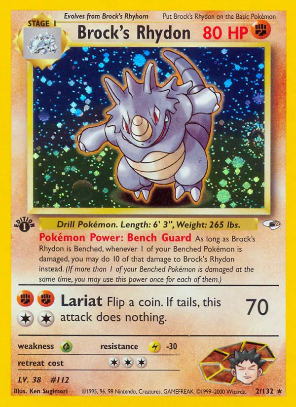 Brock's Rhydon Pokemon card