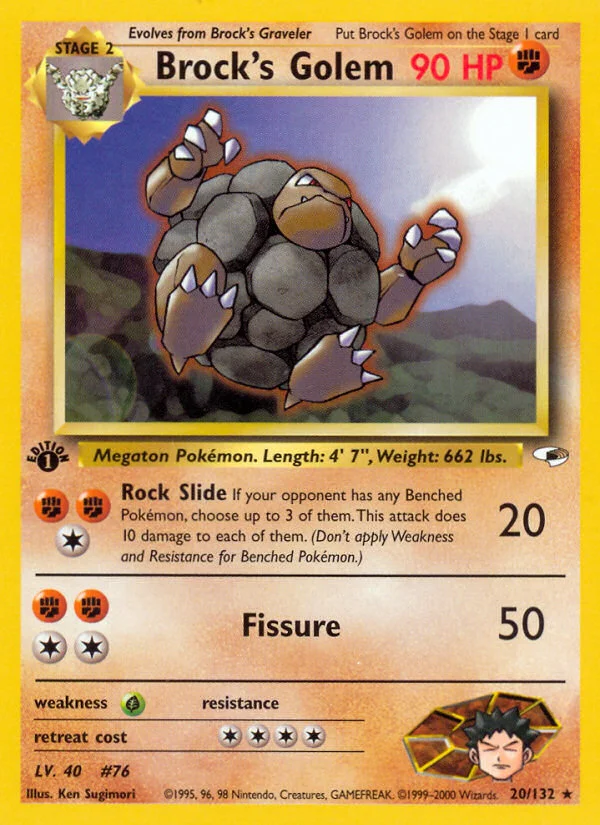 Brock's Golem Pokemon card