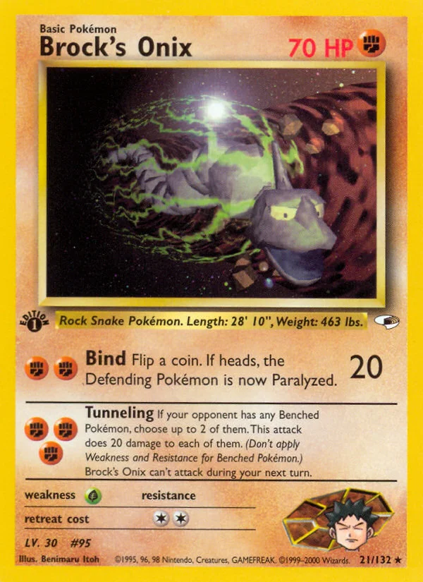 Brock's Onix Pokemon card