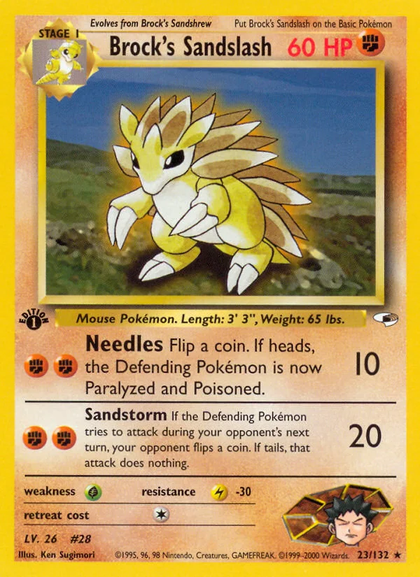 Brock's Sandslash Pokemon card