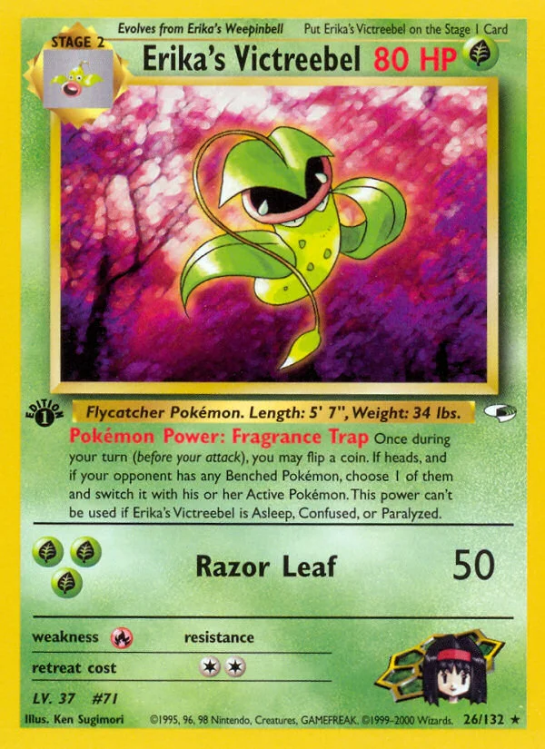 Erika's Victreebel Pokemon card