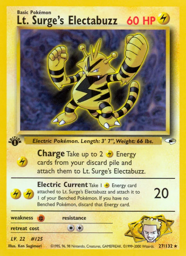 Lt. Surge's Electabuzz Pokemon card
