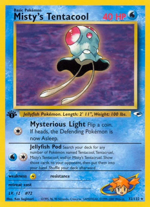 Misty's Tentacool Pokemon card