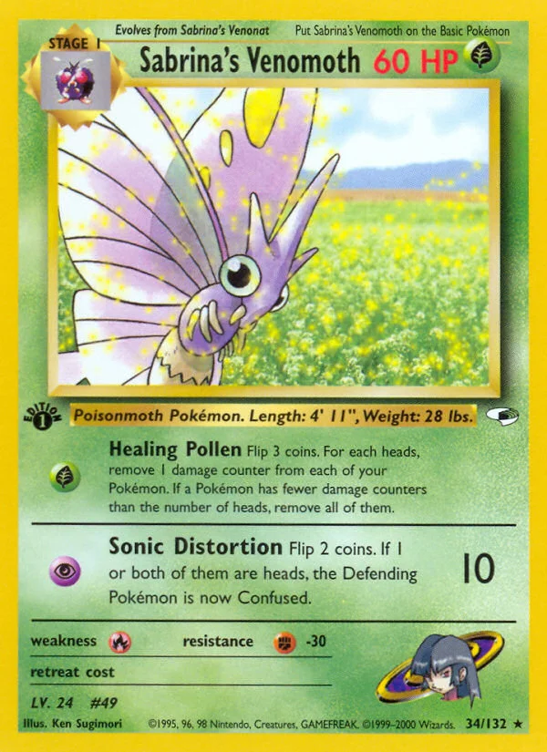 Sabrina's Venomoth Pokemon card