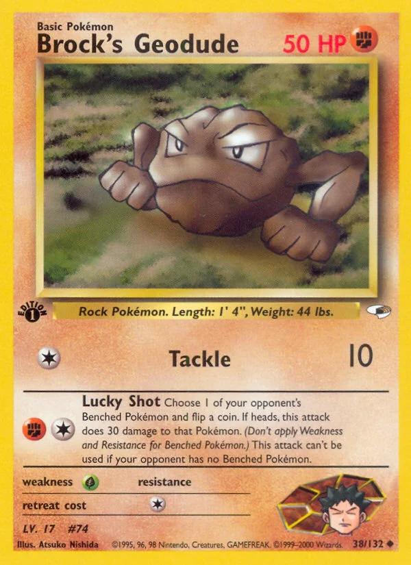 Brock's Geodude Pokemon card