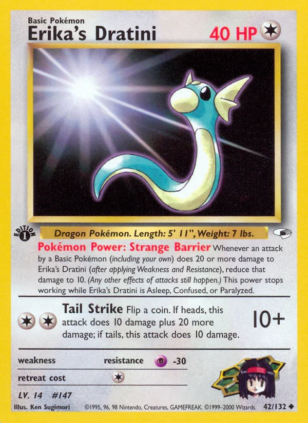 Erika's Dratini Pokemon card