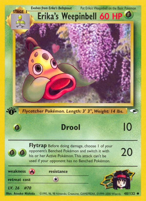 Erika's Weepinbell Pokemon card