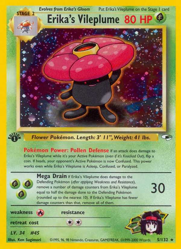 Erika's Vileplume Pokemon card