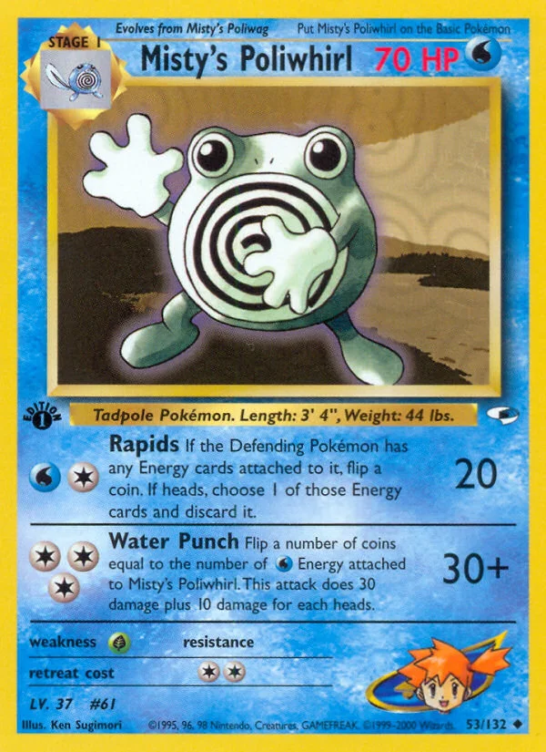 Misty's Poliwhirl Pokemon card