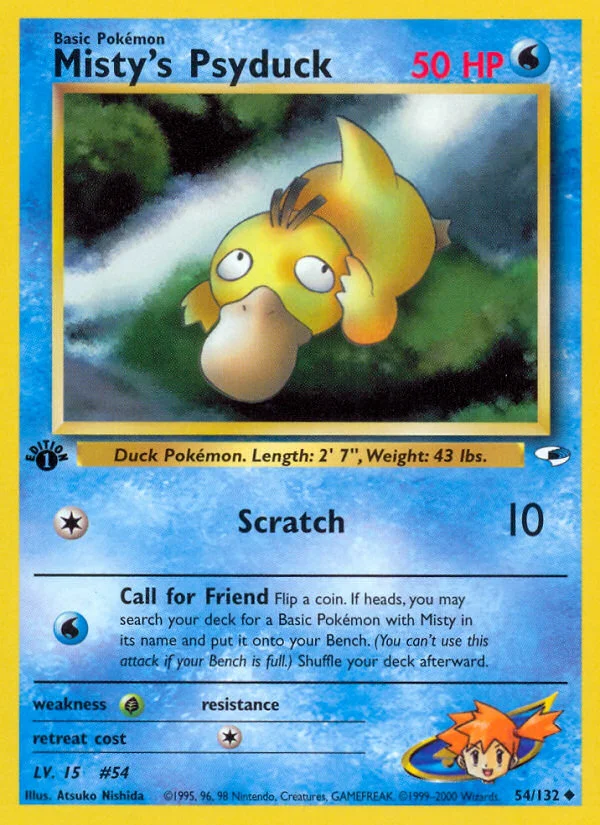 Misty's Psyduck Pokemon card