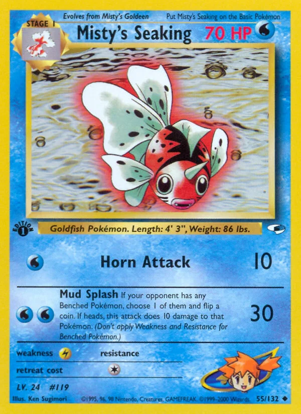 Misty's Seaking Pokemon card