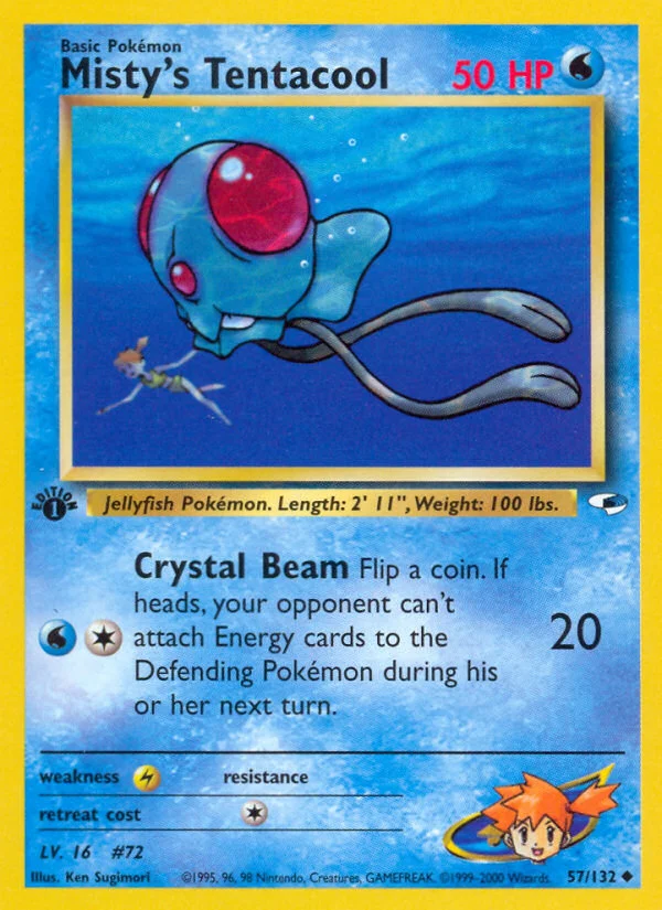 Misty's Tentacool Pokemon card