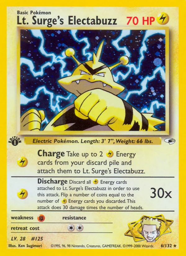 Lt. Surge's Electabuzz Pokemon card