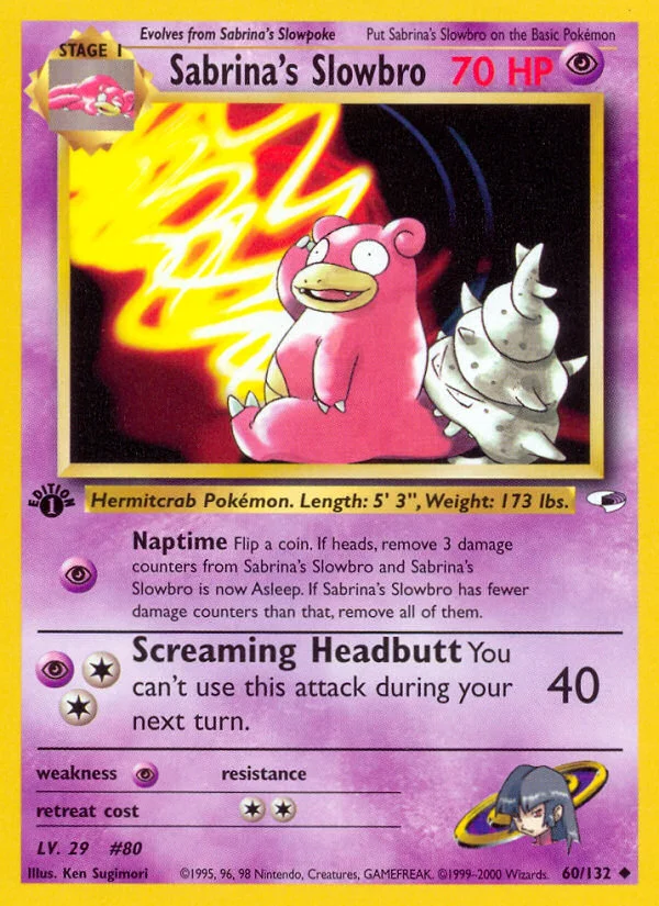 Sabrina's Slowbro Pokemon card