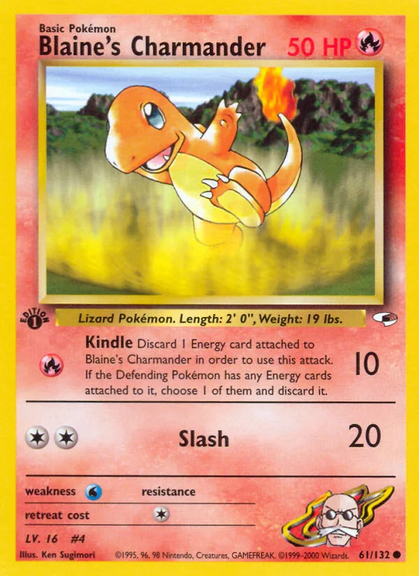 Blaine's Charmander Pokemon card