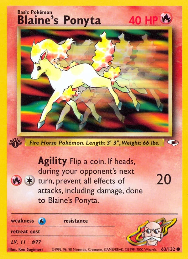 Blaine's Ponyta Pokemon card