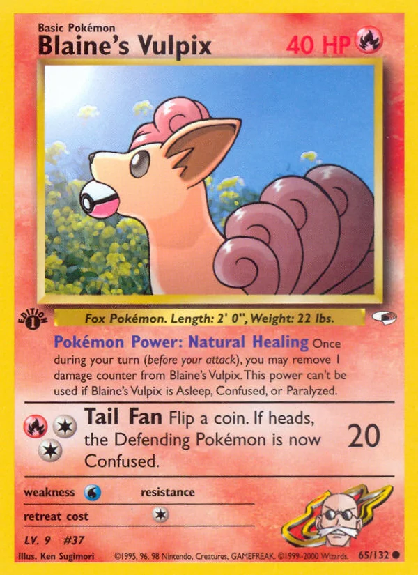 Blaine's Vulpix Pokemon card