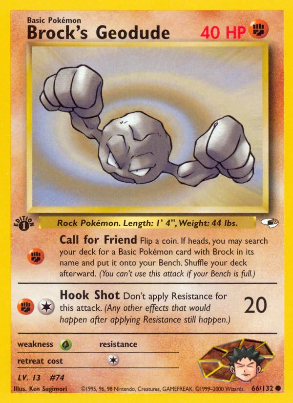 Brock's Geodude Pokemon card