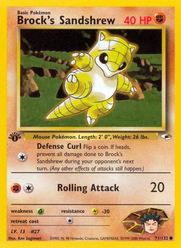 Brock's Sandshrew Pokemon card