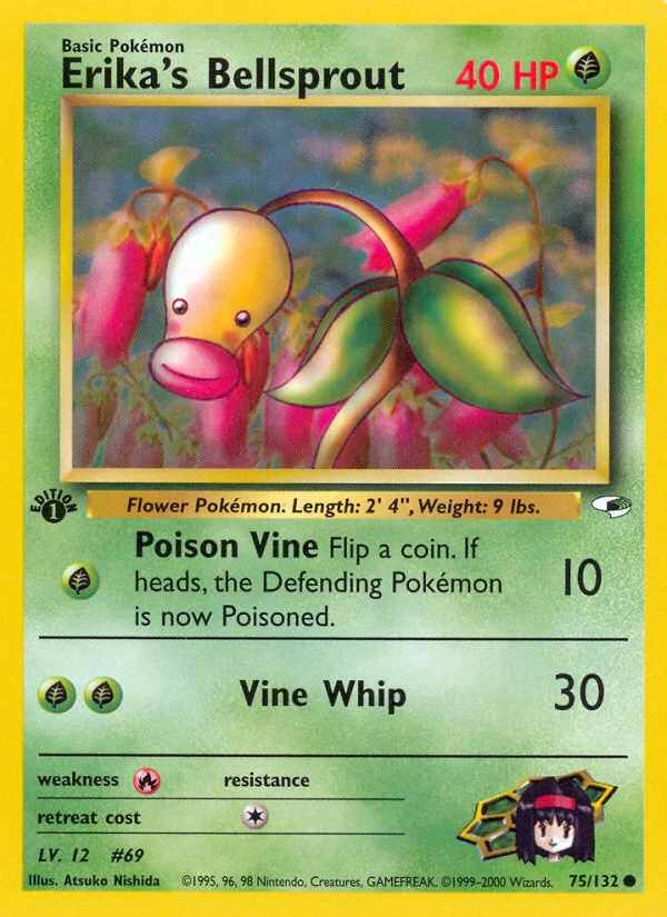 Erika's Bellsprout Pokemon card