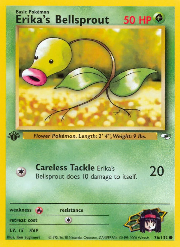 Erika's Bellsprout Pokemon card