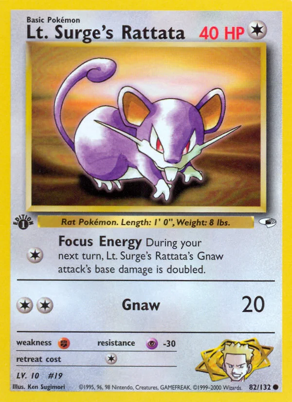 Lt. Surge's Rattata Pokemon card
