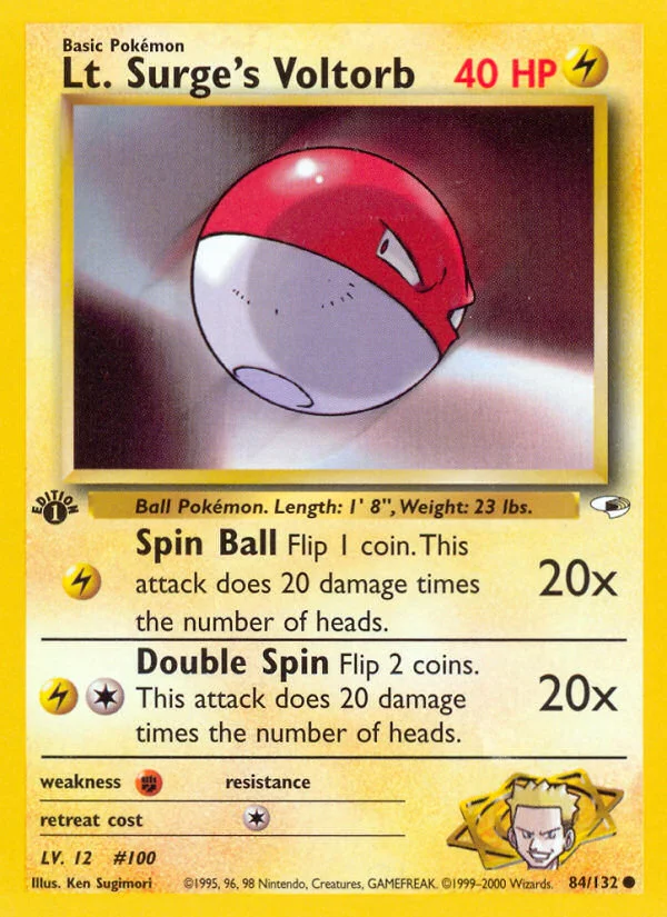 Lt. Surge's Voltorb Pokemon card