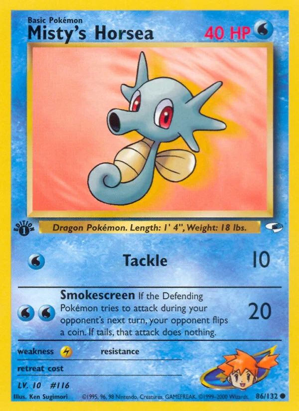 Misty's Horsea Pokemon card