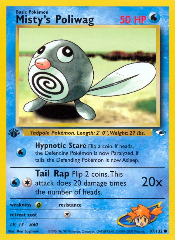 Misty's Poliwag Pokemon card