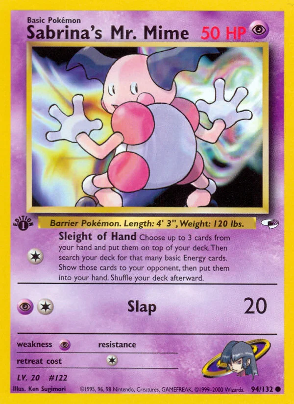 Sabrina's Mr. Mime Pokemon card