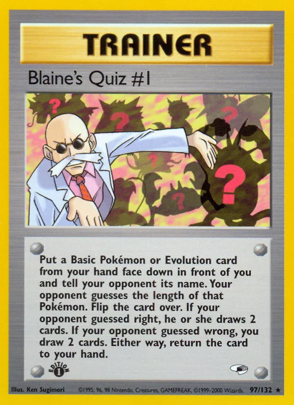 Blaine's Quiz #1 Pokemon card