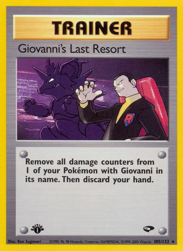 Giovanni's Last Resort Pokemon card