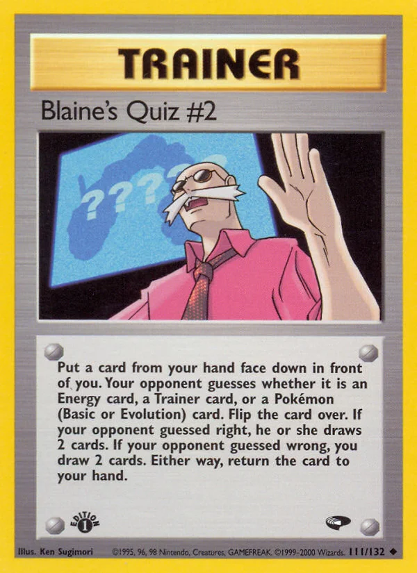 Blaine's Quiz #2 Pokemon card