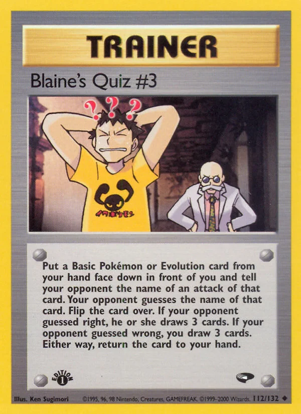 Blaine's Quiz #3 Pokemon card