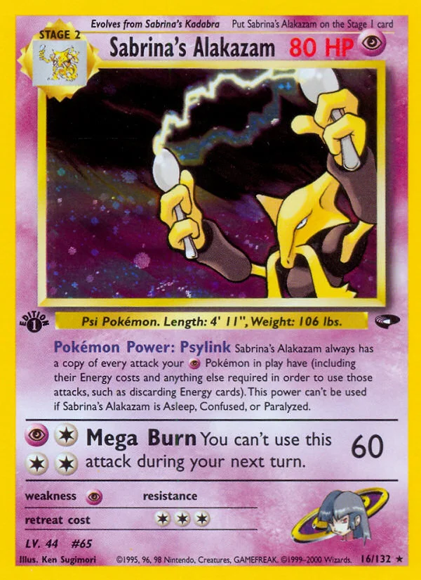 Sabrina's Alakazam Pokemon card