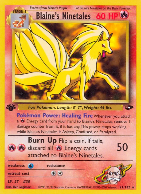 Blaine's Ninetales Pokemon card