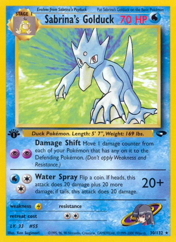 Sabrina's Golduck Pokemon card