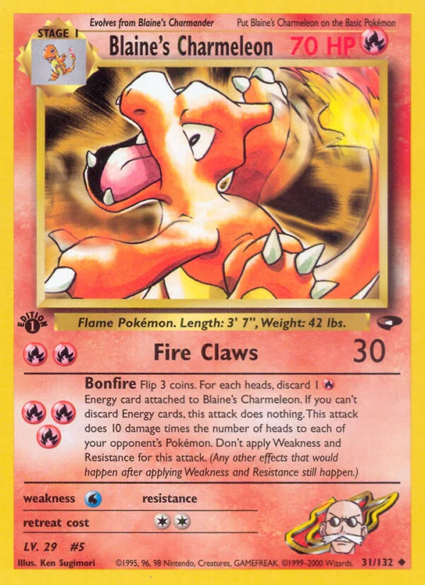 Blaine's Charmeleon Pokemon card