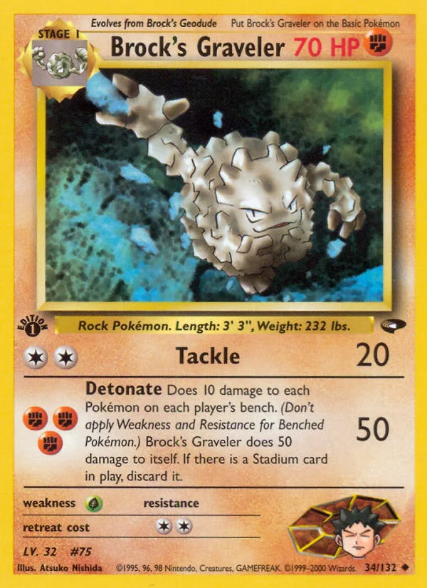 Brock's Graveler Pokemon card
