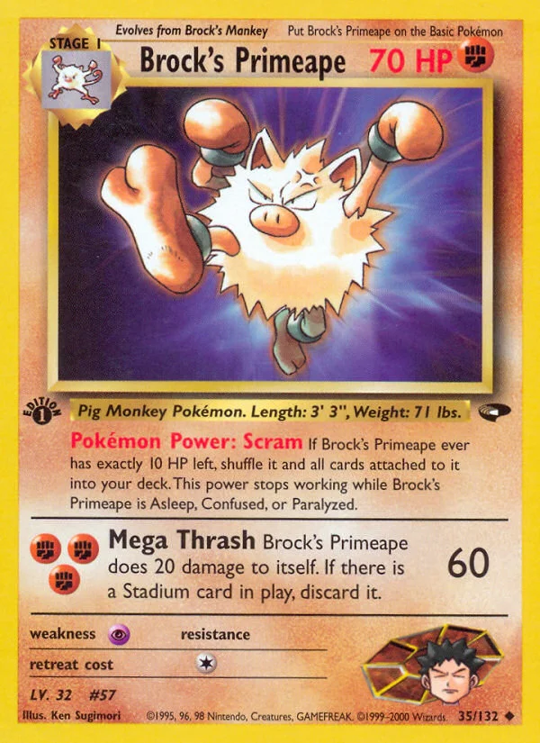 Brock's Primeape Pokemon card