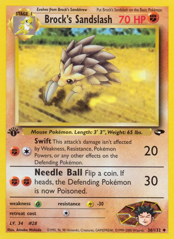 Brock's Sandslash Pokemon card