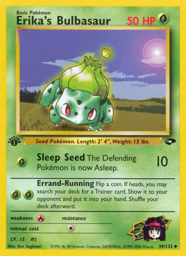 Erika's Bulbasaur Pokemon card