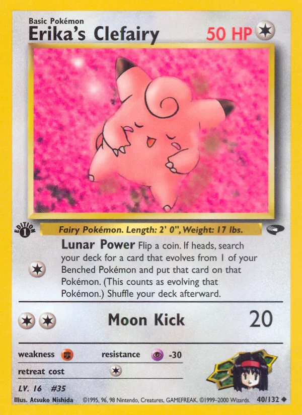 Erika's Clefairy Pokemon card