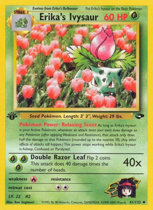 Erika's Ivysaur Pokemon card