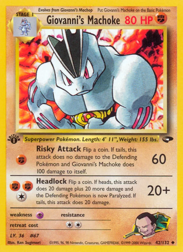 Giovanni's Machoke Pokemon card